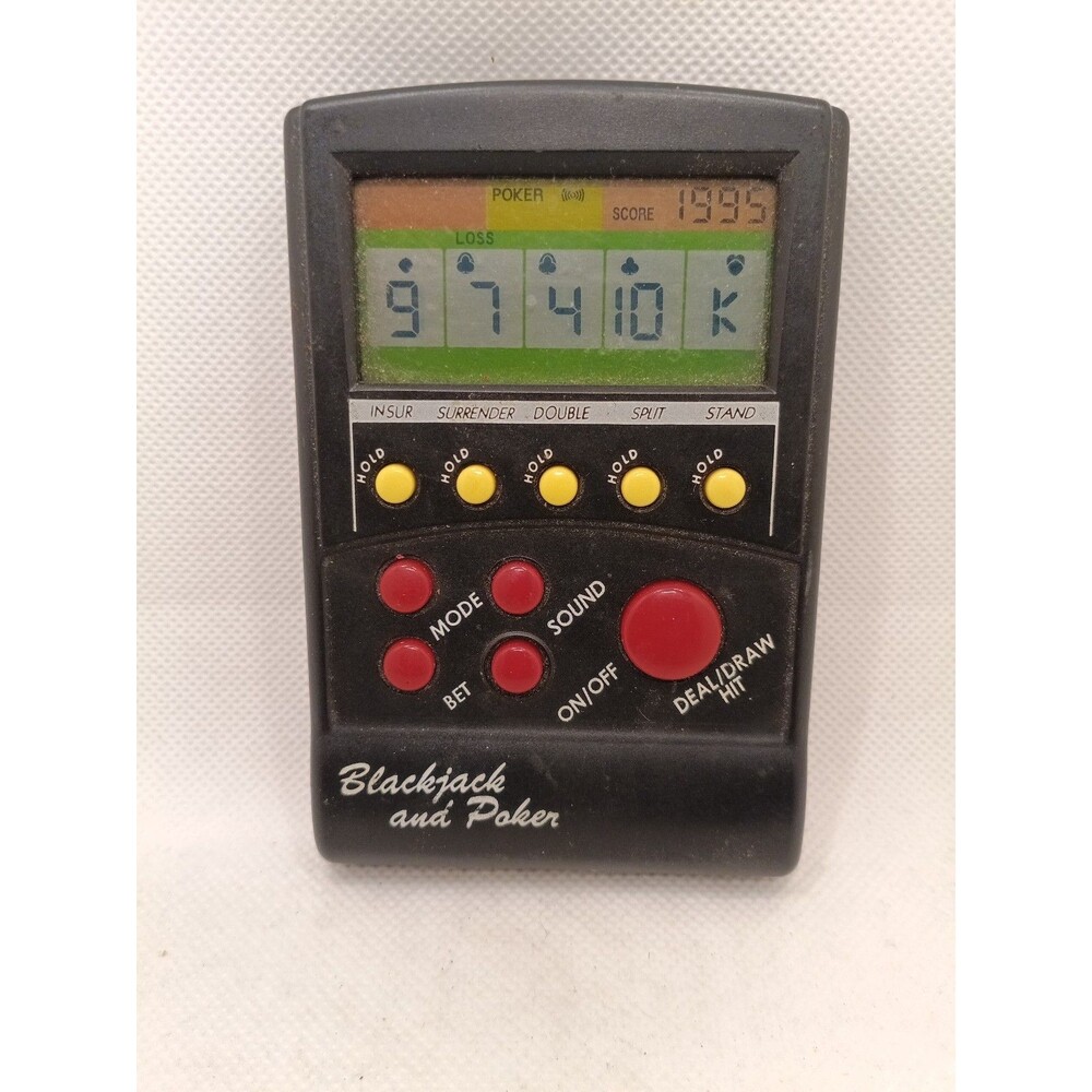 Blackjack and Poker 2 IN 1 Handheld Electronic Casino Game P-01A Tested/Working
